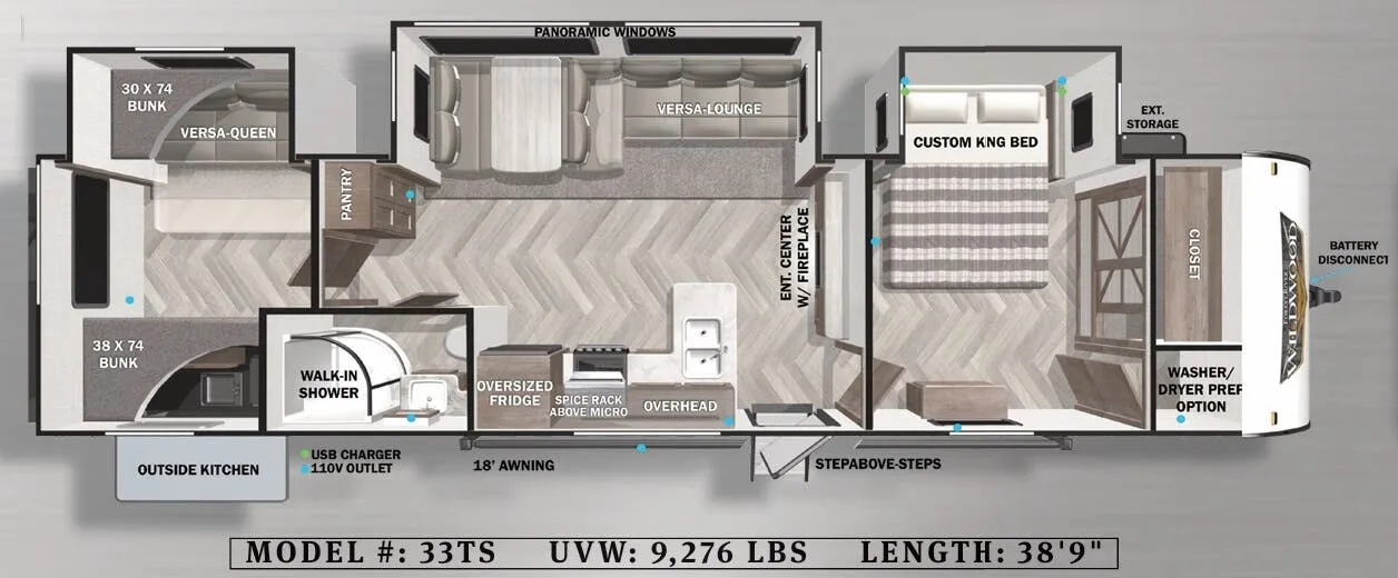 Forest River Wildwood 33TS floor plan