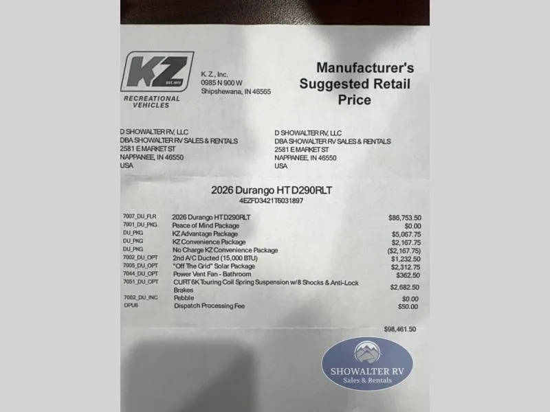 2026 KZ Durango Half-Ton 290RLT - Photo 2