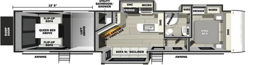 2027 Forest River Vengeance Rogue Armored 383G2 floor plan