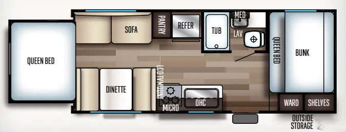 Forest River Cherokee Grey Wolf 19SM floor plan