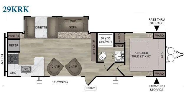 East to West Silver Lake 29KRK floor plan