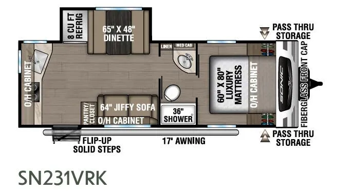 Venture RV Sonic SN231VRK floor plan