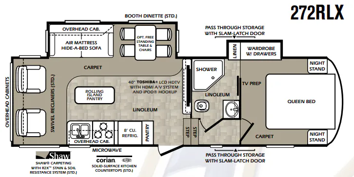 Forest River Wildcat eXtraLite 272RLX floor plan