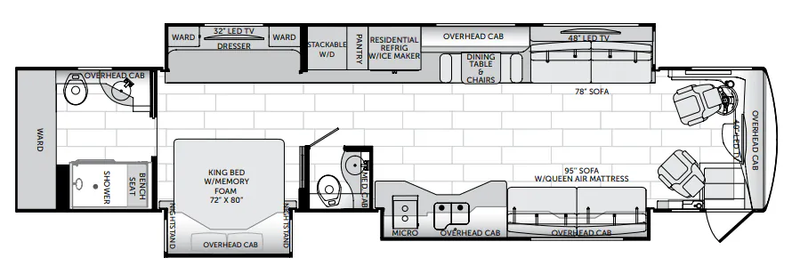American Coach American Dream 45A floor plan