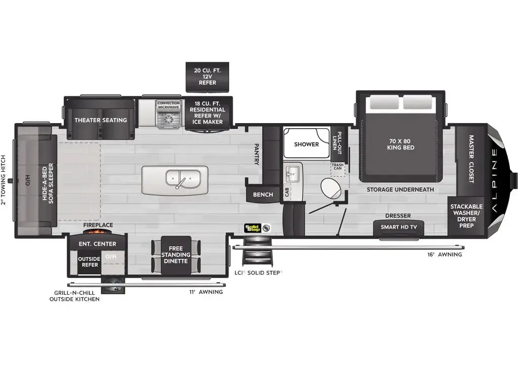 Keystone Alpine 3102RL floor plan