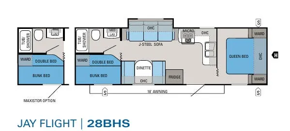 Jayco Jay Flight 28BHS floor plan