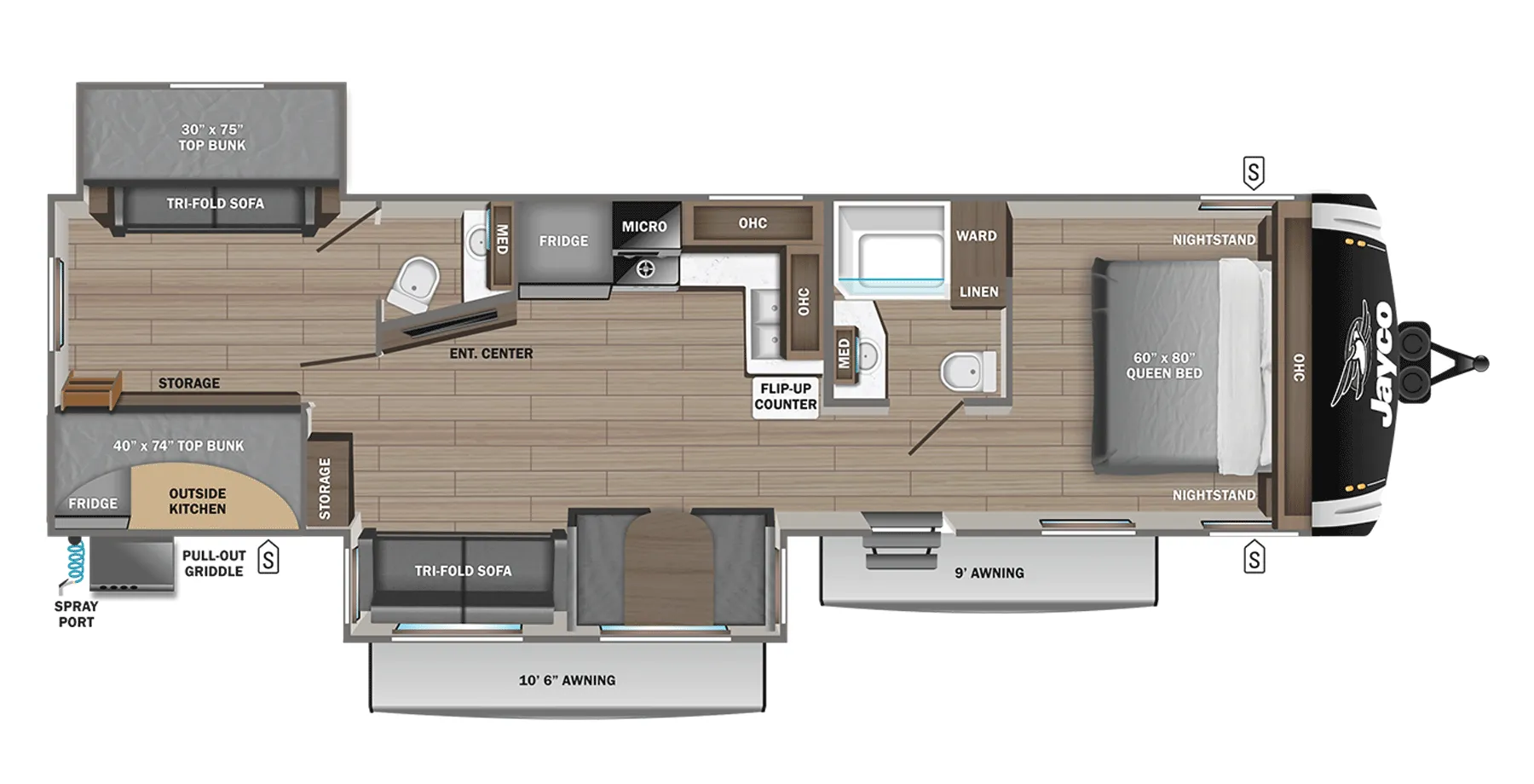 Jayco Jay Feather 31BH floor plan