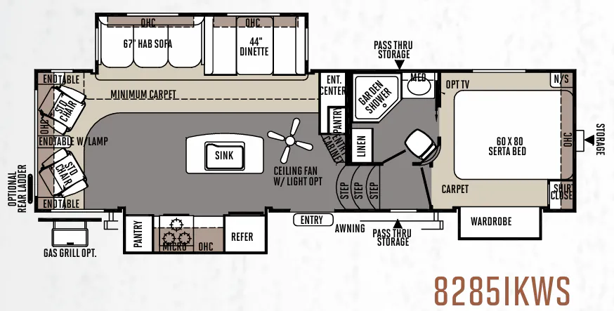 Forest River Rockwood Signature Ultra Lite 8285IKWS floor plan