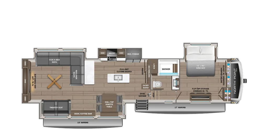 2026 Jayco North Point 381CKRE floor plan