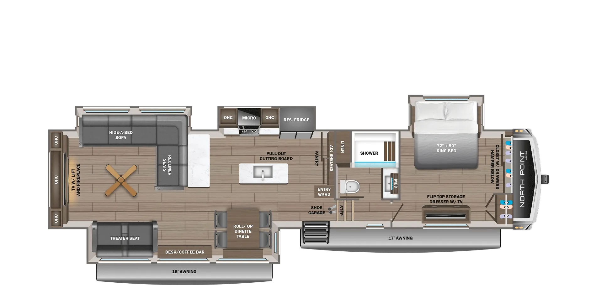 2026 Jayco North Point 381CKRE - Floor plan