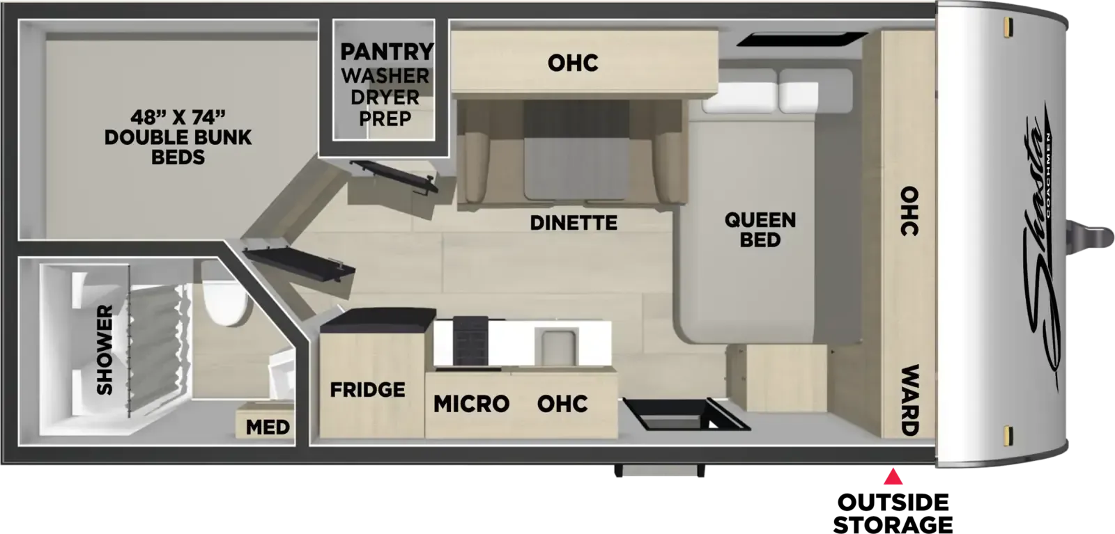Coachmen Shasta Compact 18DBL floor plan