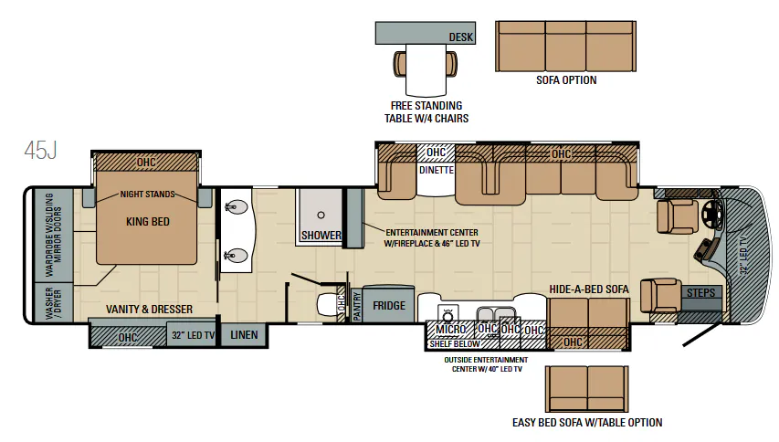 Entegra Coach Cornerstone 45J floor plan