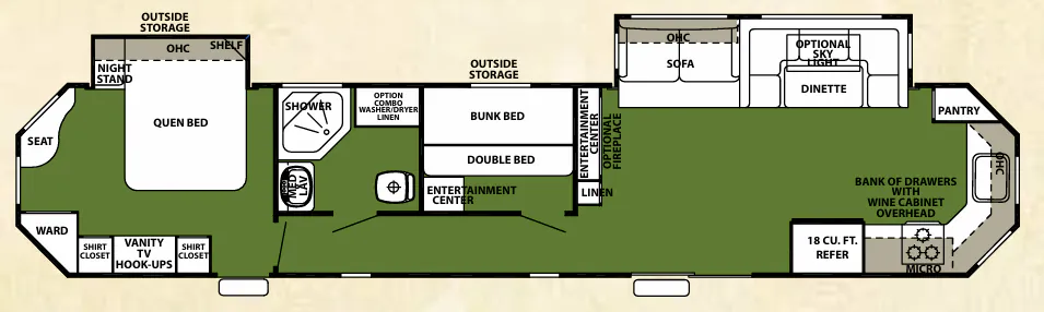 Forest River Cherokee 39KB floor plan