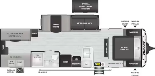 Keystone Bullet Premium 287QBSWE floor plan