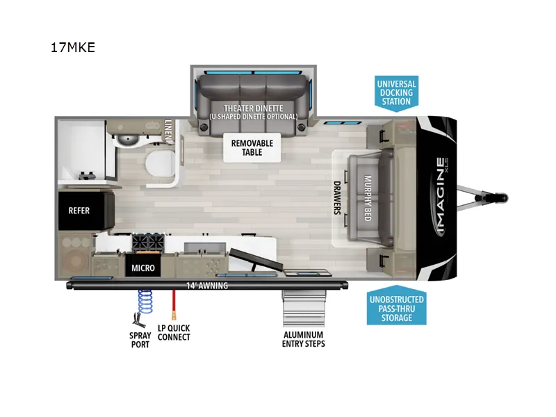 2024 Grand Design Imagine XLS 17MKE floor plan