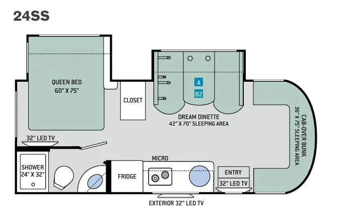 Thor Motor Coach Siesta Sprinter 24SS floor plan