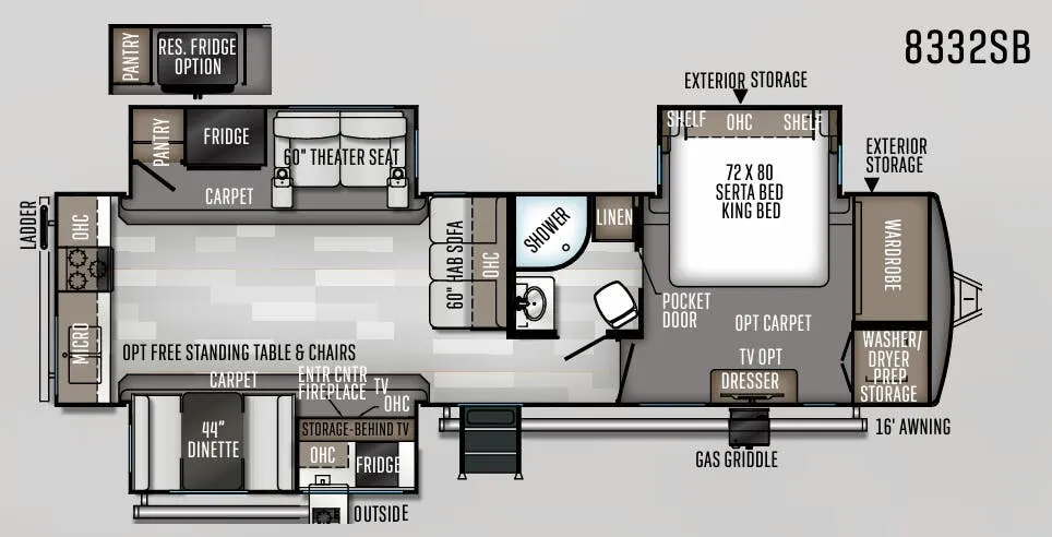 Forest River Rockwood Signature 8332SB floor plan