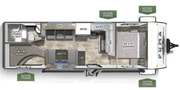 Palomino Puma 23BHQ floor plan