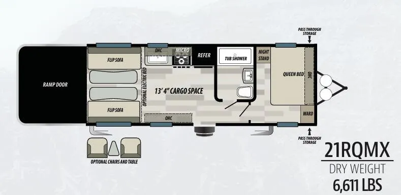 Forest River Shockwave 21RQMX floor plan