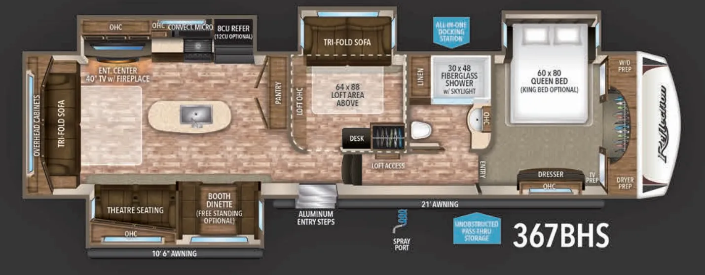 Grand Design Reflection 367BHS floor plan