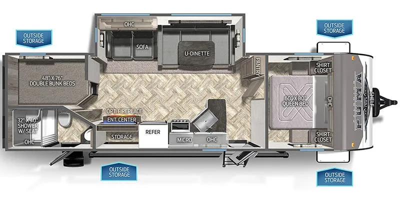 2023 Palomino Puma 28DBFQ floor plan