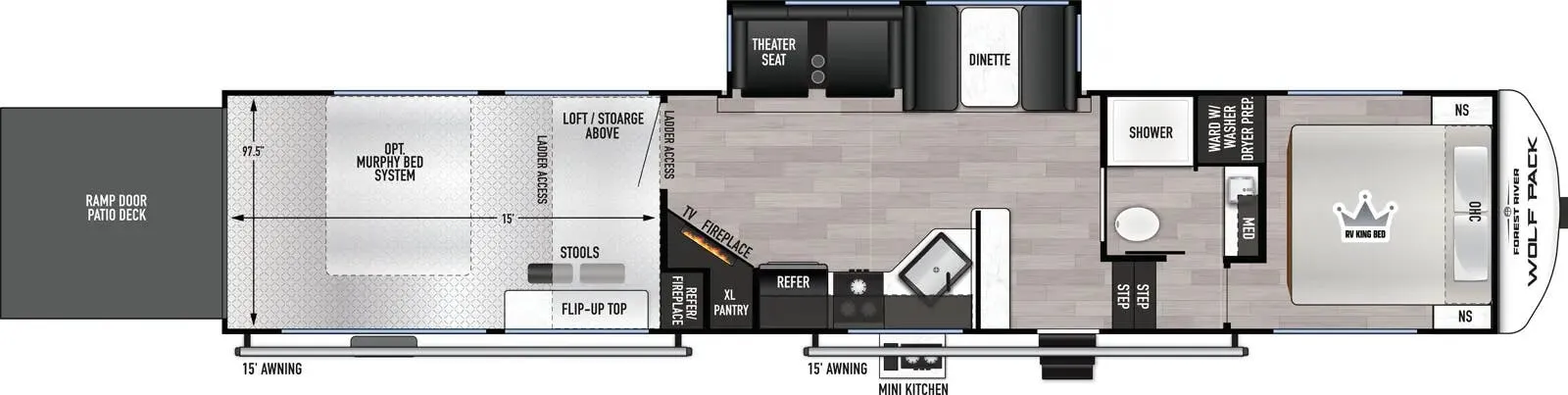 2027 Forest River WOLF PACK 350PACK15 - Floor plan