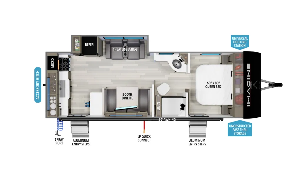2026 Grand Design Imagine XLS 23LDE - Floor plan