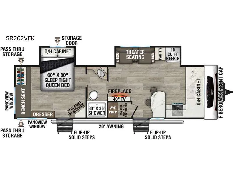 2026 Venture RV Stratus SR262VFK - Floor plan