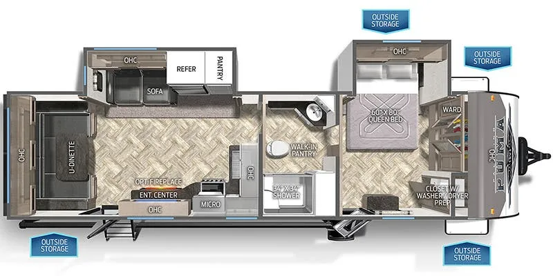 2023 Palomino Puma 29RDBS - Floor plan