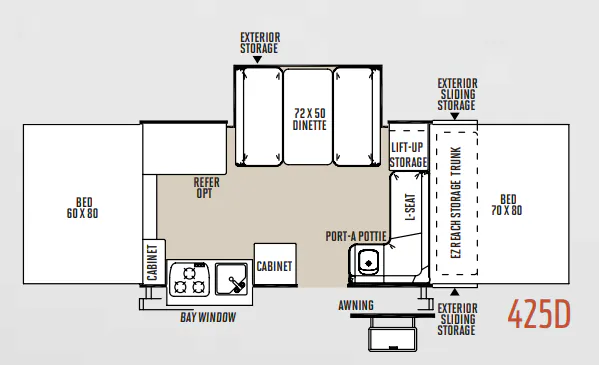 Forest River Flagstaff Classic 425D floor plan