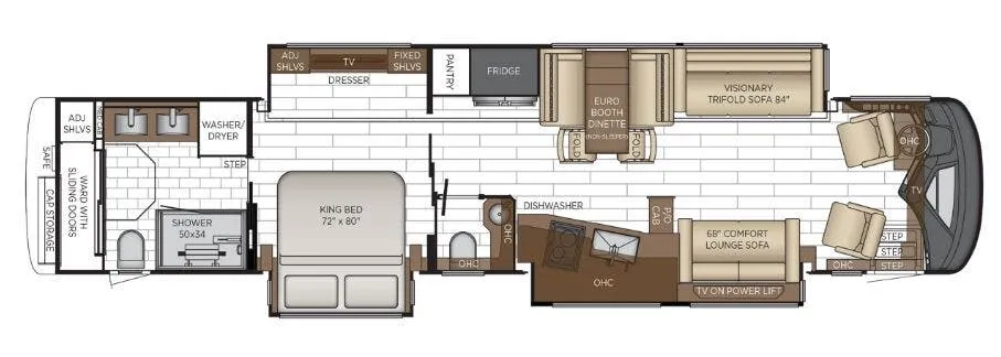 Newmar King Aire 4531 floor plan
