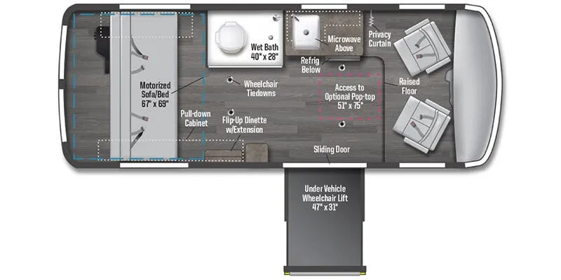 2023 Winnebago Roam 59RZ - Floor plan