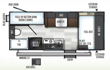 Forest River Flagstaff E-Pro E19BH floor plan