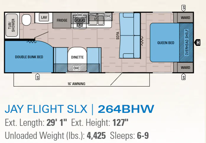 Jayco Jay Flight SLX 264BHW floor plan