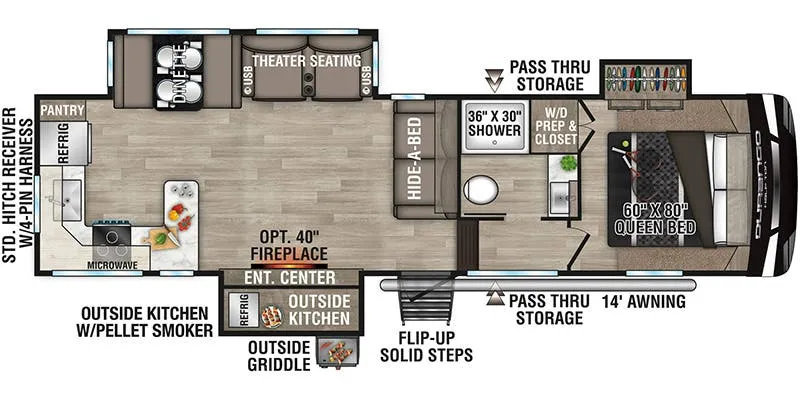 K-Z Durango Half-Ton D256RKT floor plan