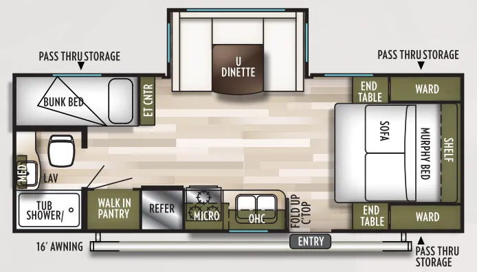 2019 Forest River Wildwood X-Lite 230BHXL floor plan