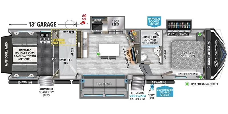2024 Grand Design Momentum 349M - Floor plan