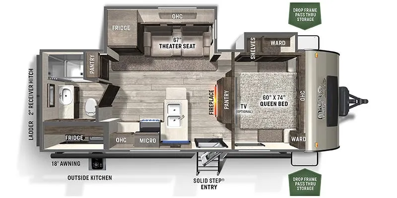 2021 Forest River Flagstaff Micro Lite 25BSDS - Floor plan