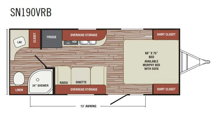 Venture RV Sonic SN190VRB floor plan