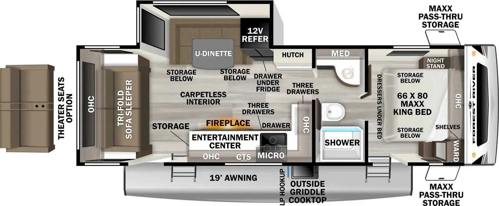 Forest River Wildcat ONE 260RLX floor plan