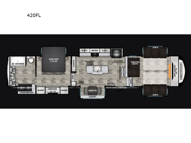 2026 Crossroads RV Redwood 420FL - Floor plan