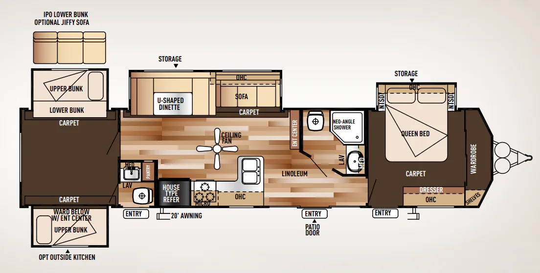 Forest River Wildwood DLX 402QBQ floor plan