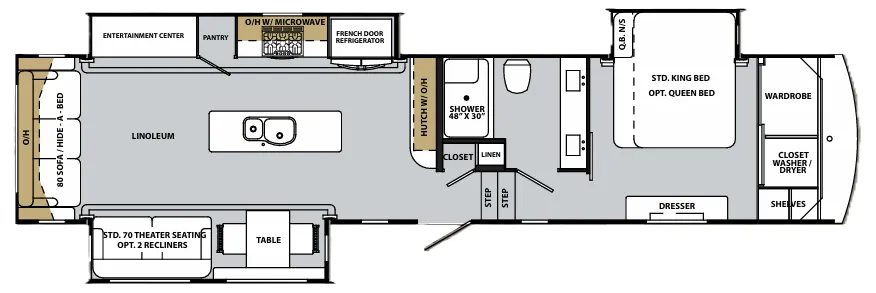 Forest River Cardinal Luxury 3456RLX floor plan