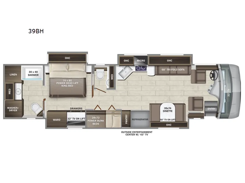 2023 Entegra Coach Reatta XL 39BH - Floor plan