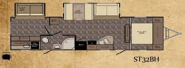 2015 CrossRoads Sunset Trail Reserve ST32BH floor plan