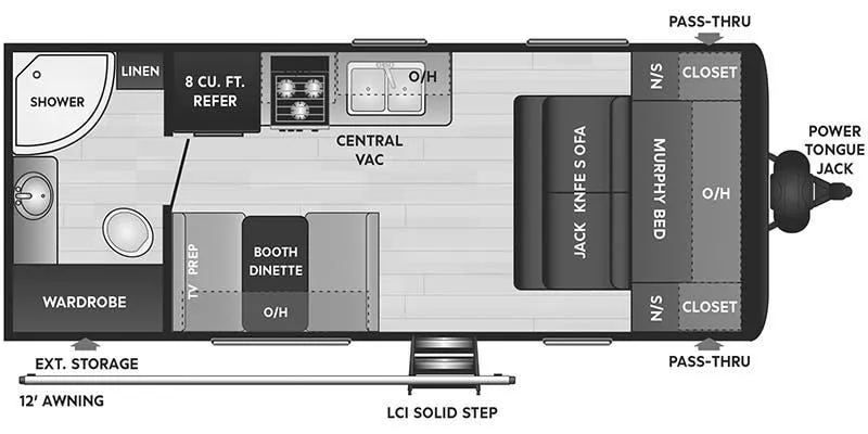 2021 Keystone Hideout 192RB - Floor plan