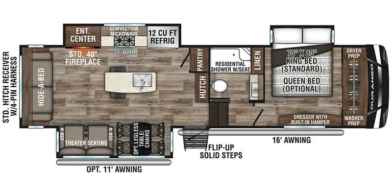 K-Z Durango D301RLT floor plan