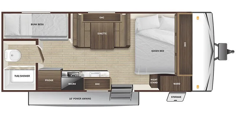 2025 Highland Ridge Open Range Conventional 177BHE Colt - Floor plan
