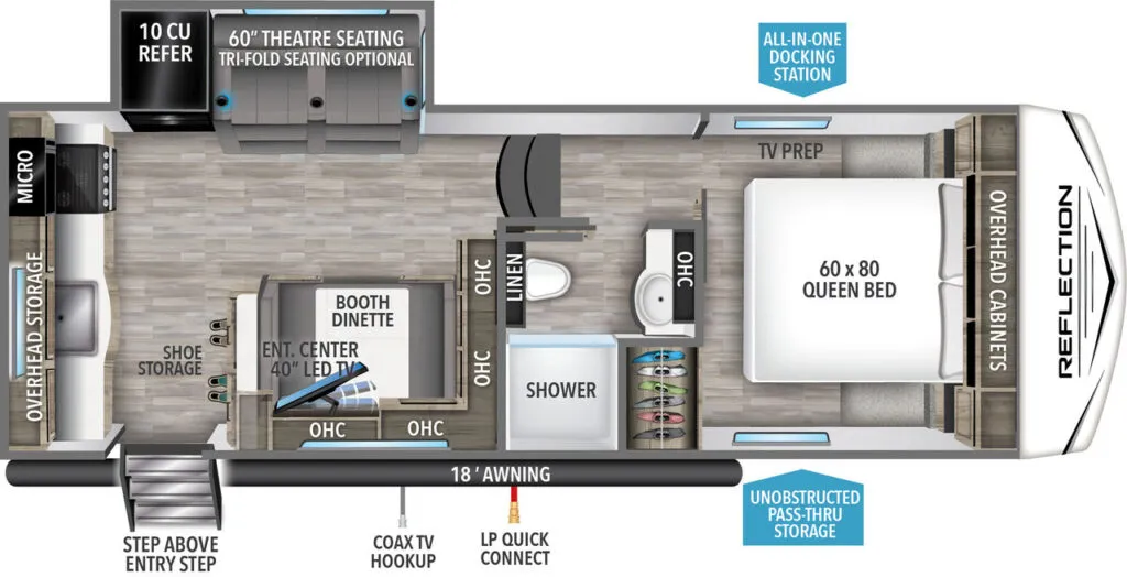 2026 Grand Design Reflection 100 Series 22RK - Floor plan