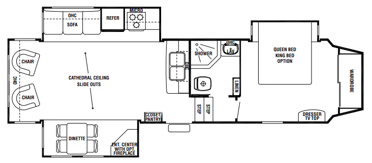 Forest River Cedar Creek Silverback 29RL floor plan